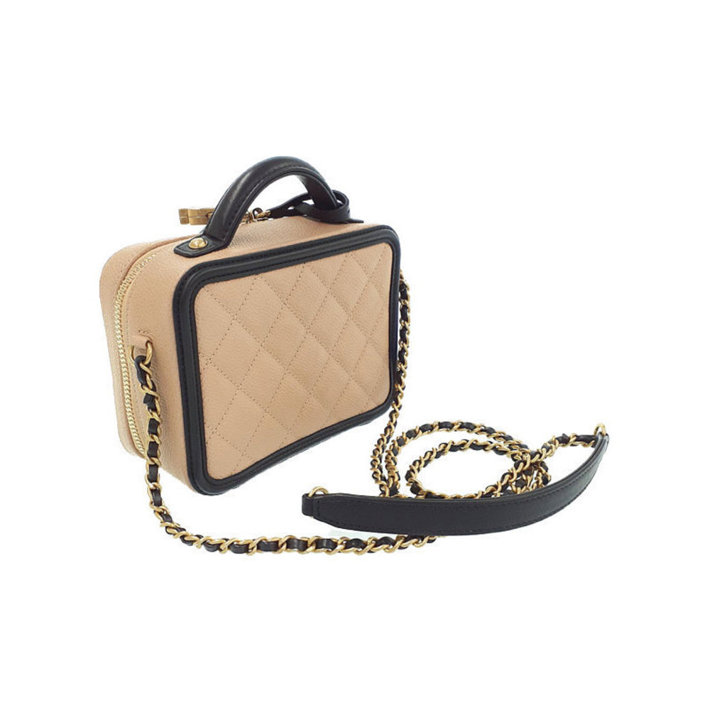 Chanel Black Vanity Bag Small CC Filigree